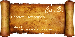 Csomor Barnabás névjegykártya